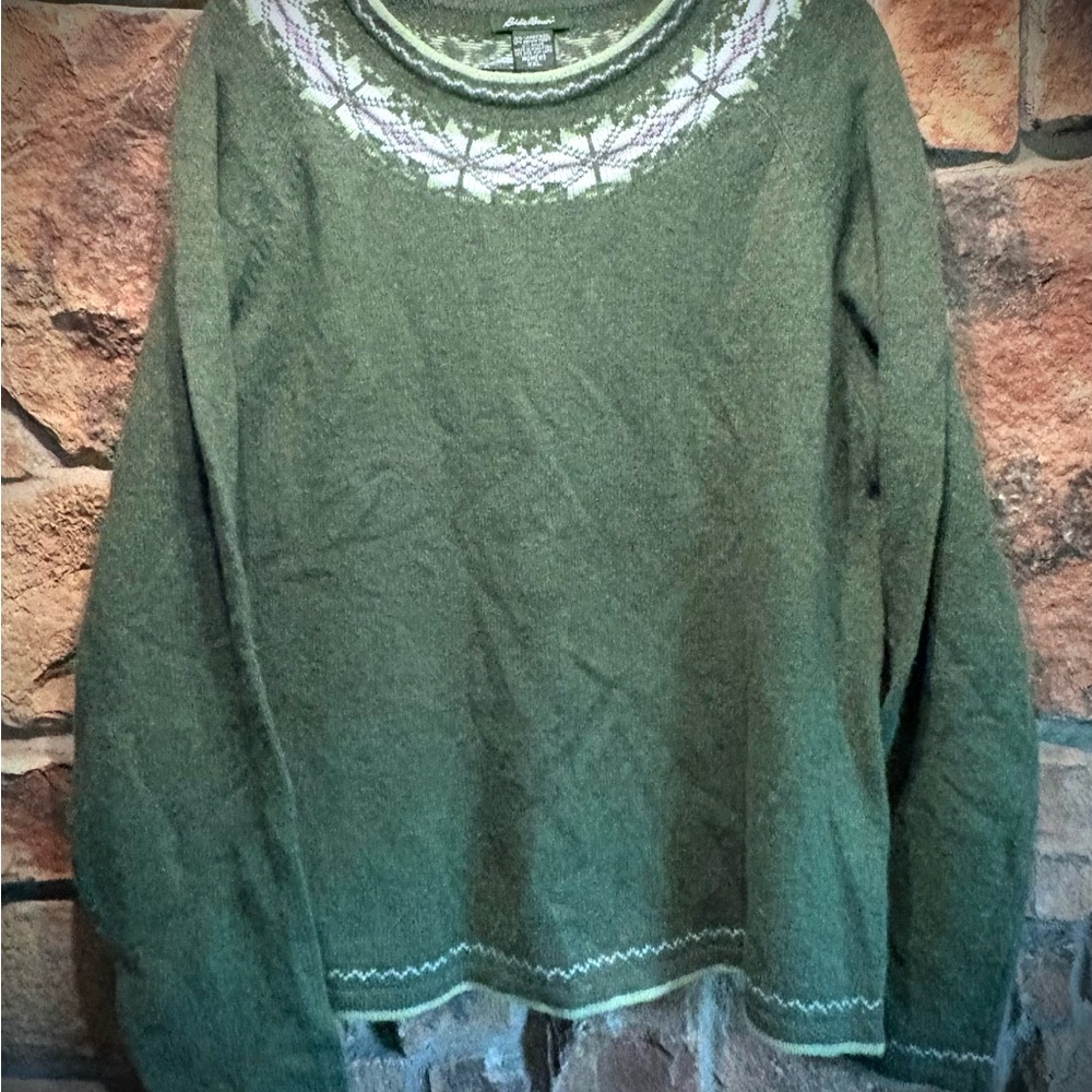 Eddie Bauer Lambs Wool & Angora Rabbit Hair Green Women’s Sweater 2XL